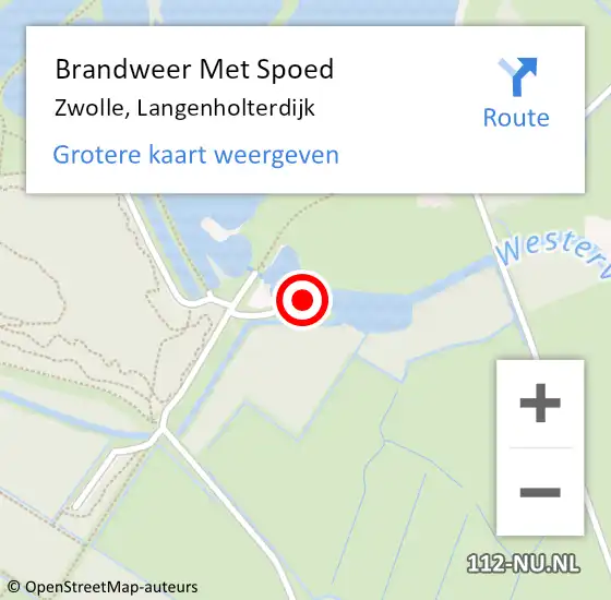 Locatie op kaart van de 112 melding: Brandweer Met Spoed Naar Zwolle, Langenholterdijk op 8 september 2022 19:19