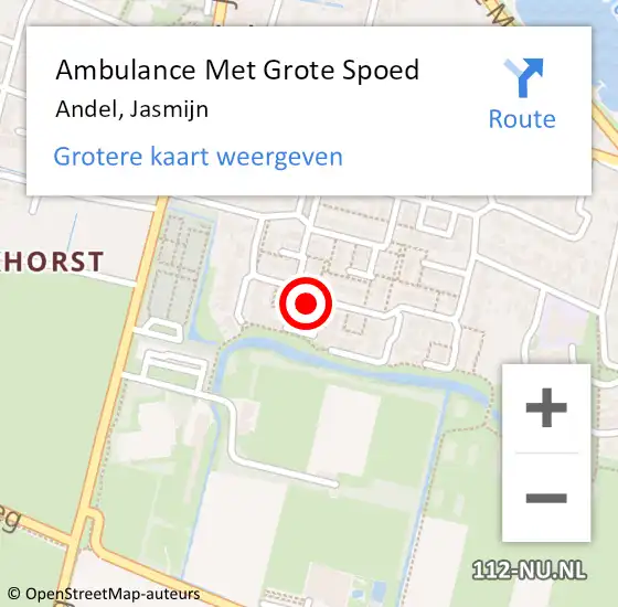 Locatie op kaart van de 112 melding: Ambulance Met Grote Spoed Naar Andel, Jasmijn op 28 juli 2014 18:39