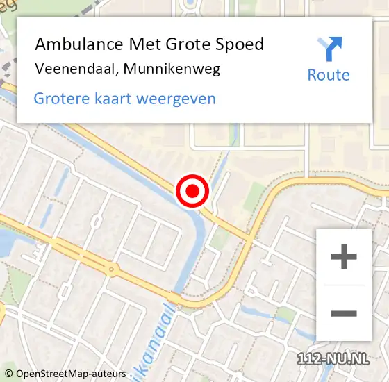 Locatie op kaart van de 112 melding: Ambulance Met Grote Spoed Naar Veenendaal, Munnikenweg op 8 september 2022 20:15