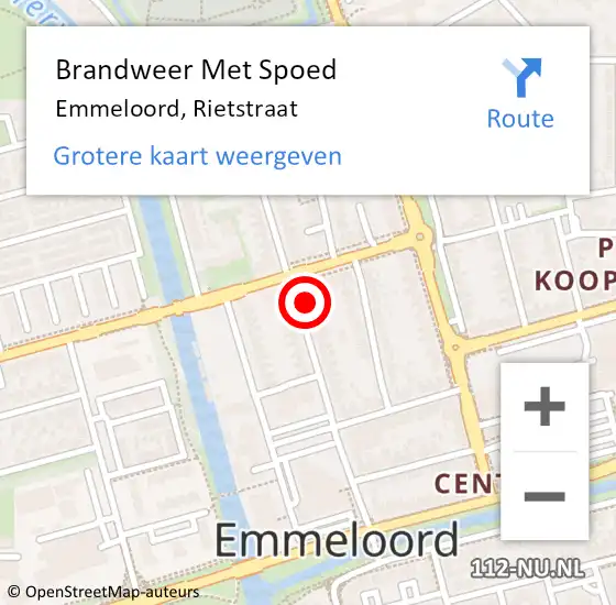 Locatie op kaart van de 112 melding: Brandweer Met Spoed Naar Emmeloord, Rietstraat op 8 september 2022 20:24