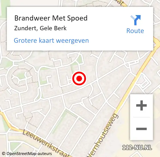 Locatie op kaart van de 112 melding: Brandweer Met Spoed Naar Zundert, Gele Berk op 8 september 2022 20:52