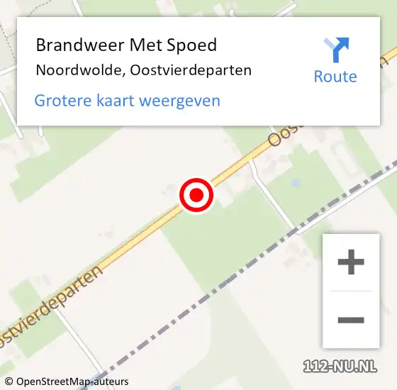 Locatie op kaart van de 112 melding: Brandweer Met Spoed Naar Noordwolde, Oostvierdeparten op 8 september 2022 22:22