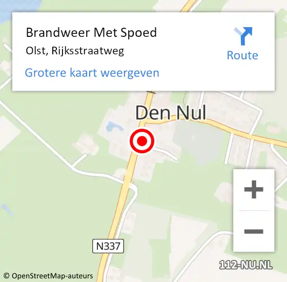 Locatie op kaart van de 112 melding: Brandweer Met Spoed Naar Olst, Rijksstraatweg op 8 september 2022 22:38