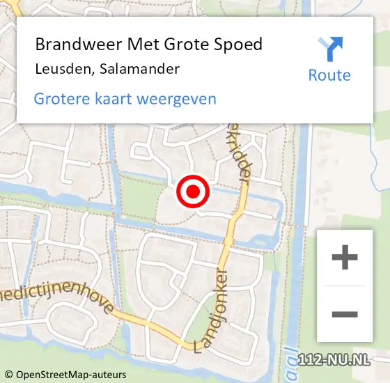 Locatie op kaart van de 112 melding: Brandweer Met Grote Spoed Naar Leusden, Salamander op 9 september 2022 00:12