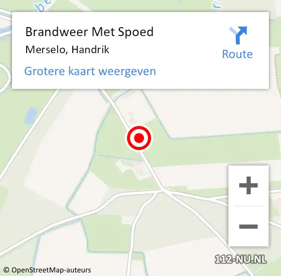 Locatie op kaart van de 112 melding: Brandweer Met Spoed Naar Merselo, Handrik op 9 september 2022 00:16