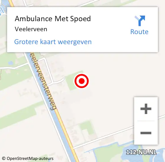 Locatie op kaart van de 112 melding: Ambulance Met Spoed Naar Veelerveen op 9 september 2022 01:55