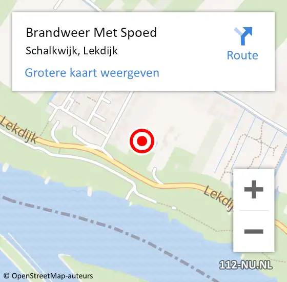 Locatie op kaart van de 112 melding: Brandweer Met Spoed Naar Schalkwijk, Lekdijk op 9 september 2022 08:08