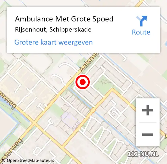 Locatie op kaart van de 112 melding: Ambulance Met Grote Spoed Naar Rijsenhout, Schipperskade op 9 september 2022 08:23