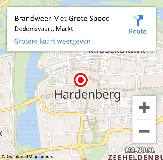 Locatie op kaart van de 112 melding: Brandweer Met Grote Spoed Naar Dedemsvaart, Markt op 9 september 2022 10:22