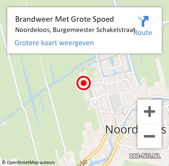 Locatie op kaart van de 112 melding: Brandweer Met Grote Spoed Naar Noordeloos, Burgemeester Schakelstraat op 9 september 2022 11:15