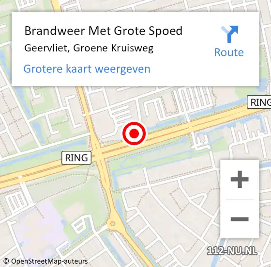 Locatie op kaart van de 112 melding: Brandweer Met Grote Spoed Naar Geervliet, Groene Kruisweg op 9 september 2022 14:46