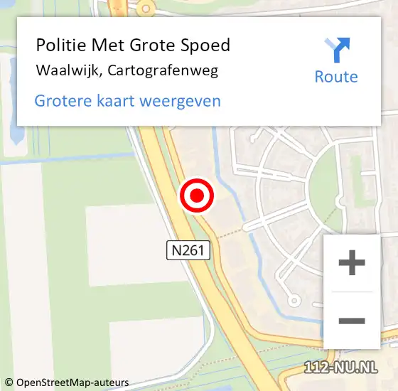 Locatie op kaart van de 112 melding: Politie Met Grote Spoed Naar Waalwijk, Cartografenweg op 9 september 2022 16:25