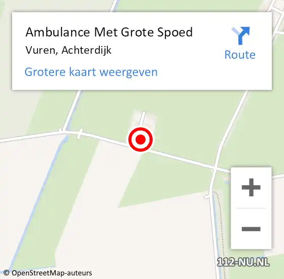 Locatie op kaart van de 112 melding: Ambulance Met Grote Spoed Naar Vuren, Achterdijk op 9 september 2022 16:28