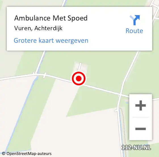 Locatie op kaart van de 112 melding: Ambulance Met Spoed Naar Vuren, Achterdijk op 9 september 2022 16:54