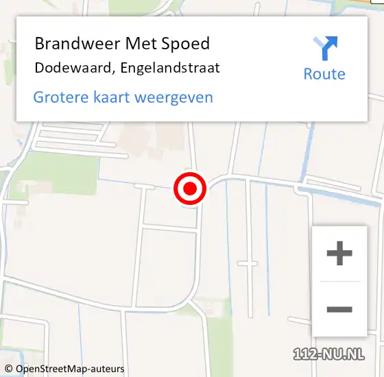 Locatie op kaart van de 112 melding: Brandweer Met Spoed Naar Dodewaard, Engelandstraat op 9 september 2022 16:57