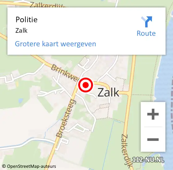 Locatie op kaart van de 112 melding: Politie Zalk op 9 september 2022 17:12