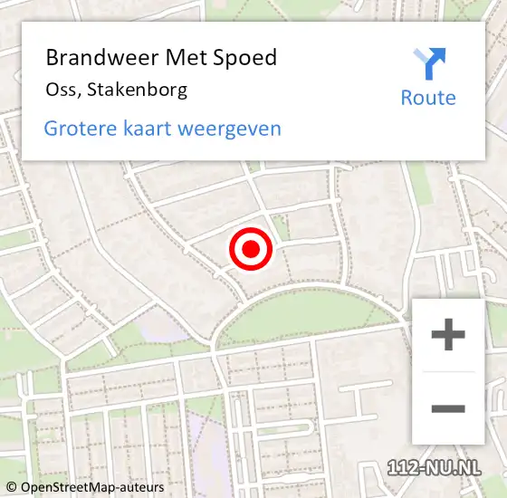 Locatie op kaart van de 112 melding: Brandweer Met Spoed Naar Oss, Stakenborg op 9 september 2022 17:50