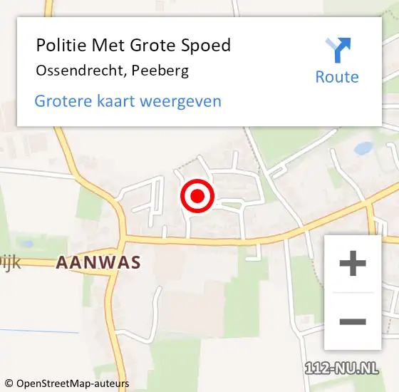 Locatie op kaart van de 112 melding: Politie Met Grote Spoed Naar Ossendrecht, Peeberg op 9 september 2022 18:11