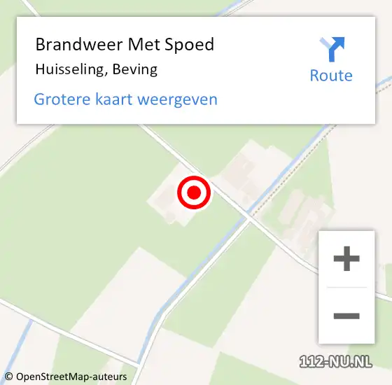 Locatie op kaart van de 112 melding: Brandweer Met Spoed Naar Huisseling, Beving op 9 september 2022 18:35