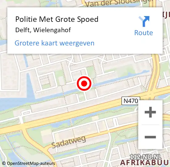 Locatie op kaart van de 112 melding: Politie Met Grote Spoed Naar Delft, Wielengahof op 9 september 2022 18:56