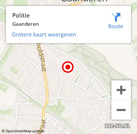Locatie op kaart van de 112 melding: Politie Gaanderen op 9 september 2022 19:23