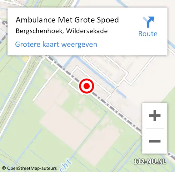 Locatie op kaart van de 112 melding: Ambulance Met Grote Spoed Naar Bergschenhoek, Wildersekade op 9 september 2022 20:19