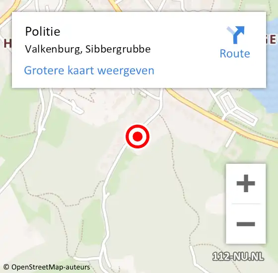 Locatie op kaart van de 112 melding: Politie Valkenburg, Sibbergrubbe op 9 september 2022 23:00