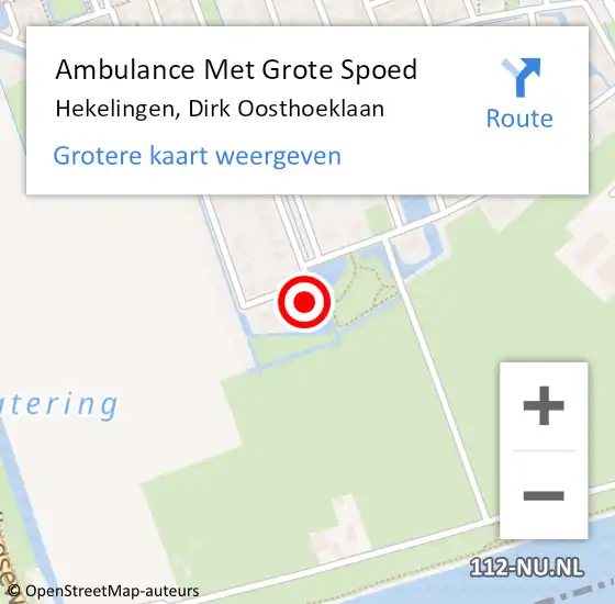 Locatie op kaart van de 112 melding: Ambulance Met Grote Spoed Naar Hekelingen, Dirk Oosthoeklaan op 10 september 2022 04:46