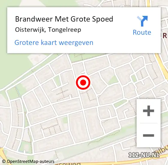 Locatie op kaart van de 112 melding: Brandweer Met Grote Spoed Naar Oisterwijk, Tongelreep op 10 september 2022 06:08