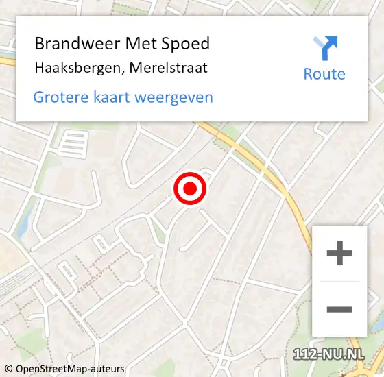 Locatie op kaart van de 112 melding: Brandweer Met Spoed Naar Haaksbergen, Merelstraat op 10 september 2022 08:45