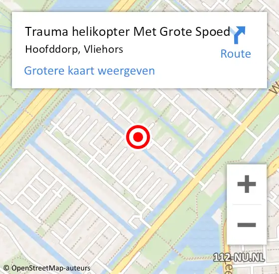 Locatie op kaart van de 112 melding: Trauma helikopter Met Grote Spoed Naar Hoofddorp, Vliehors op 10 september 2022 11:10