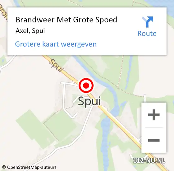 Locatie op kaart van de 112 melding: Brandweer Met Grote Spoed Naar Axel, Spui op 10 september 2022 11:19