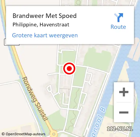 Locatie op kaart van de 112 melding: Brandweer Met Spoed Naar Philippine, Havenstraat op 10 september 2022 11:30