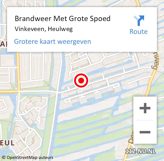 Locatie op kaart van de 112 melding: Brandweer Met Grote Spoed Naar Vinkeveen, Heulweg op 10 september 2022 12:40