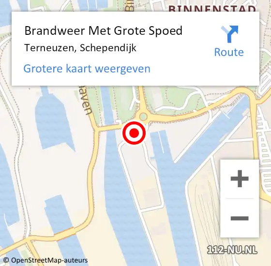 Locatie op kaart van de 112 melding: Brandweer Met Grote Spoed Naar Terneuzen, Schependijk op 10 september 2022 12:50