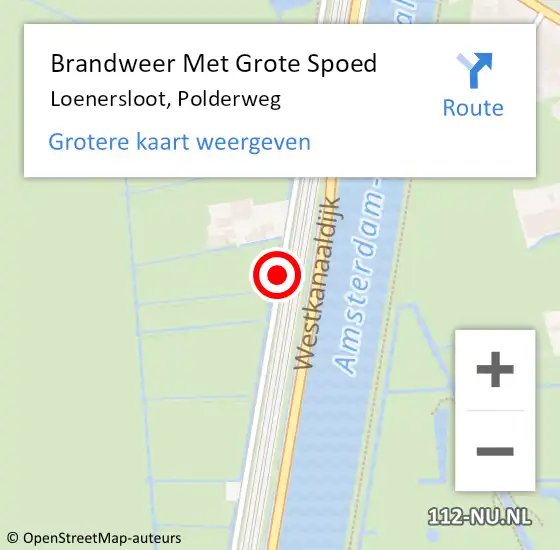 Locatie op kaart van de 112 melding: Brandweer Met Grote Spoed Naar Loenersloot, Polderweg op 28 juli 2014 21:37