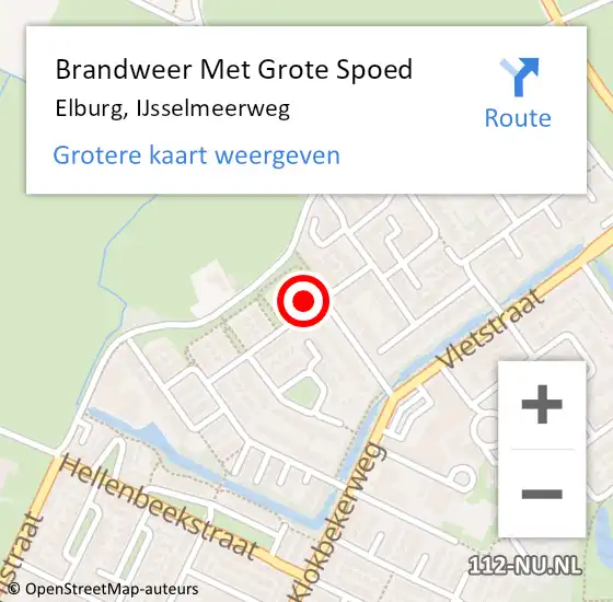 Locatie op kaart van de 112 melding: Brandweer Met Grote Spoed Naar Elburg, IJsselmeerweg op 10 september 2022 13:37