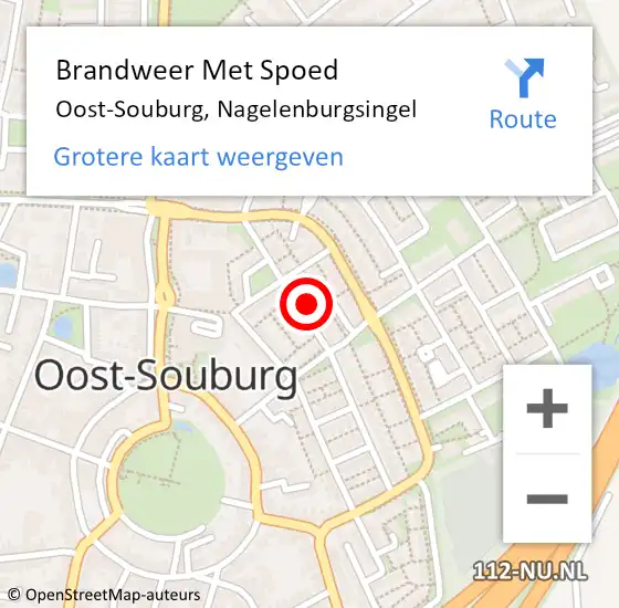 Locatie op kaart van de 112 melding: Brandweer Met Spoed Naar Oost-Souburg, Nagelenburgsingel op 10 september 2022 14:03