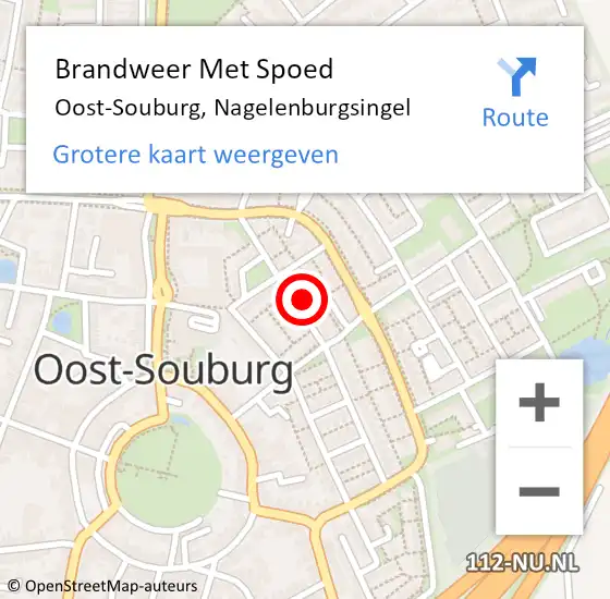 Locatie op kaart van de 112 melding: Brandweer Met Spoed Naar Oost-Souburg, Nagelenburgsingel op 10 september 2022 14:05