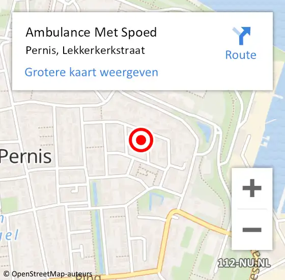 Locatie op kaart van de 112 melding: Ambulance Met Spoed Naar Pernis, Lekkerkerkstraat op 10 september 2022 14:23