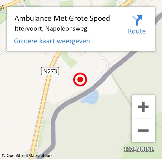 Locatie op kaart van de 112 melding: Ambulance Met Grote Spoed Naar Ittervoort, Napoleonsweg op 10 september 2022 15:37