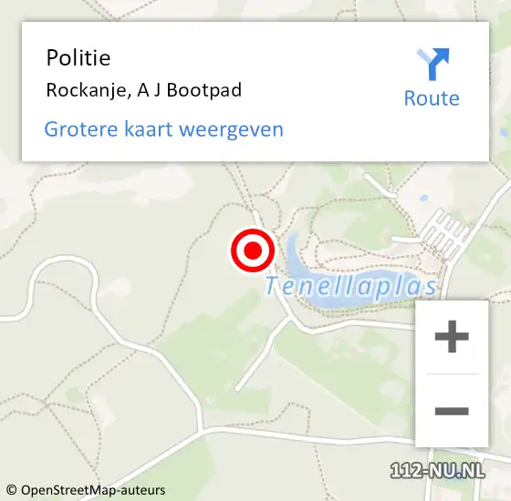 Locatie op kaart van de 112 melding: Politie Rockanje, A J Bootpad op 10 september 2022 15:45