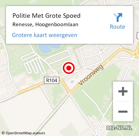 Locatie op kaart van de 112 melding: Politie Met Grote Spoed Naar Renesse, Hoogenboomlaan op 10 september 2022 16:05