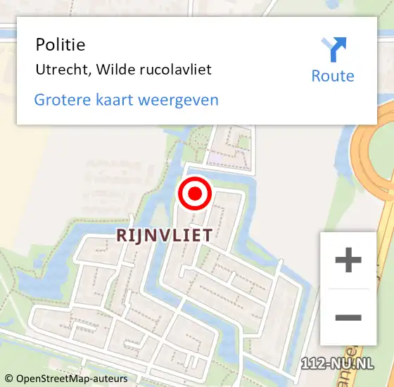 Locatie op kaart van de 112 melding: Politie Utrecht, Wilde rucolavliet op 10 september 2022 16:41