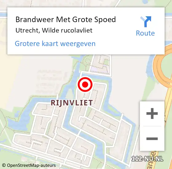 Locatie op kaart van de 112 melding: Brandweer Met Grote Spoed Naar Utrecht, Wilde rucolavliet op 10 september 2022 16:42