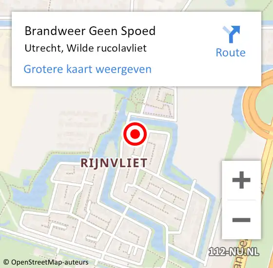 Locatie op kaart van de 112 melding: Brandweer Geen Spoed Naar Utrecht, Wilde rucolavliet op 10 september 2022 16:45