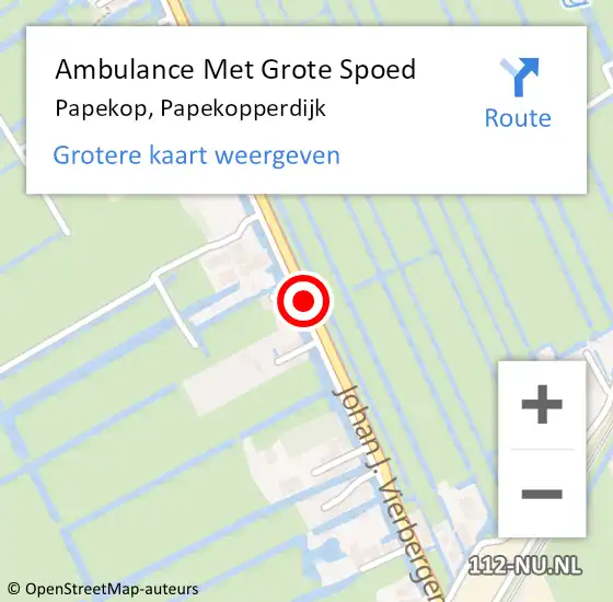 Locatie op kaart van de 112 melding: Ambulance Met Grote Spoed Naar Papekop, Papekopperdijk op 28 juli 2014 22:03