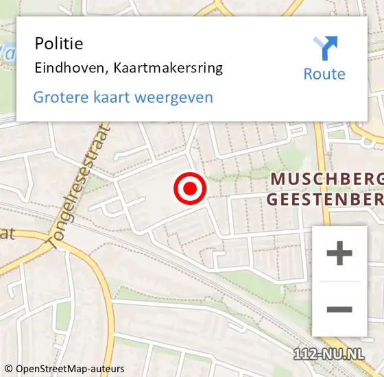 Locatie op kaart van de 112 melding: Politie Eindhoven, Kaartmakersring op 10 september 2022 16:49