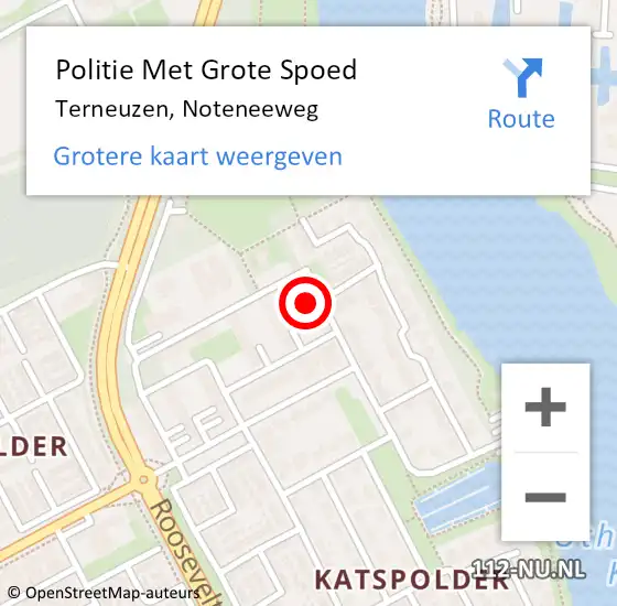 Locatie op kaart van de 112 melding: Politie Met Grote Spoed Naar Terneuzen, Noteneeweg op 10 september 2022 17:00