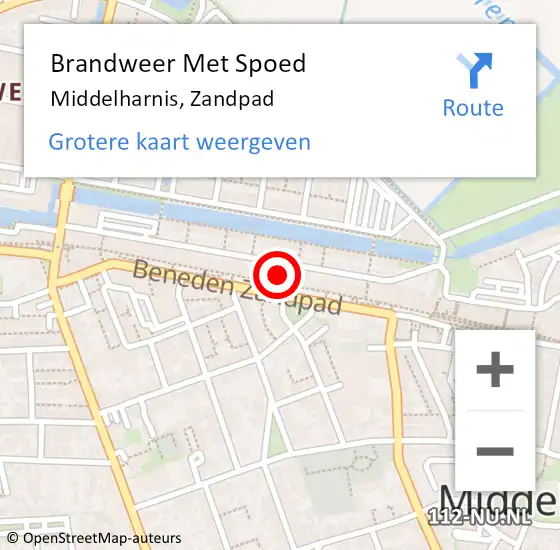 Locatie op kaart van de 112 melding: Brandweer Met Spoed Naar Middelharnis, Zandpad op 10 september 2022 17:15